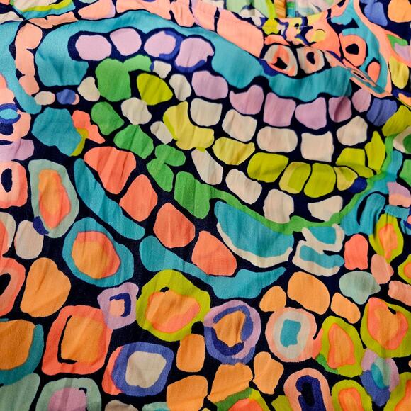 Women's Lilly Pulitzer Brinley Neon Crop Tank Top Gypsy Jungle Tassels 8 - Picture 7 of 13